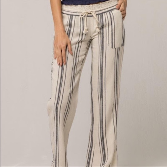 Roxy Pants - Roxy Women's Oceanside striped lining beach pants  Sz-Small